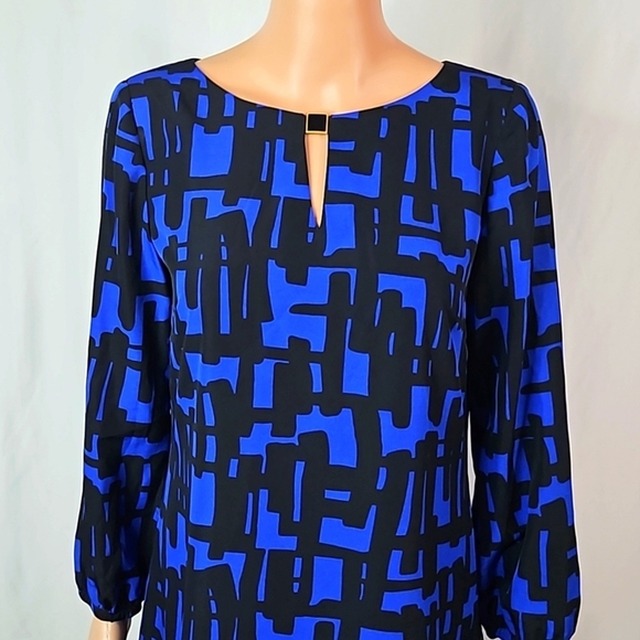 Tahari Blue Dress Size 4 - Picture 3 of 8